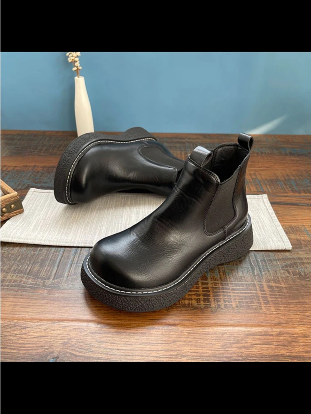 Black Platform Chelsea Boots